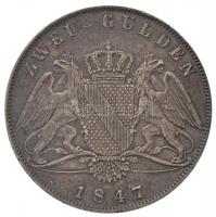 Német Államok / Baden 1847. 2G Ag "Lipót" (21,20g) T:2 patina / German States / Baden 1847...