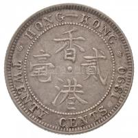 Hongkong 1890H 20c Ag "Viktória" (5,43g) T:2
/ Hong Kong 1890H 20 Cents Ag "Victoria...