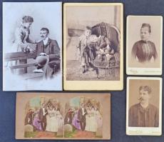 Több száz (legalább 4-5 száz) 1870-1910 között készült kabinet és vizit fotó + egyebek műtermek szer...