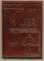 1986. 725 éves város Sátoraljaújhely - 1261-1986 mázas kerámia plakett (103x142mm) T:1-,2
