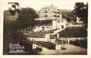 Szliács, Sliac; Skubna nagyszálló, automobilok, Lido bazár, Foto Tatra / grand hotel, automobiles, bazaar