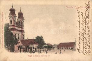Tata-Tóváros, Nagy templom, Kossuth tér. Strausz Jakab kiadása (kis szakadás / small tear)