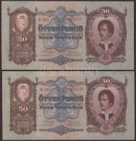 1932. 50P (2x) egymásutáni sorszámmal T:I-
