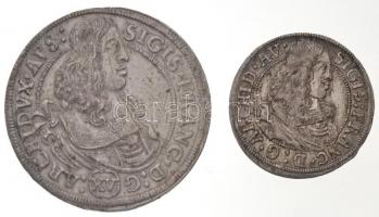 Ausztria 1664. 3kr Ag (1,44g) + 15kr Ag "Zsigmond Ferenc főherceg" Hall (6,38g) T:1-,2 /  Austria 1664. 3 Kreuzer Ag (1,44g) + 15 Kreuzer Ag "Sigismund Franz" Hall (6,38g) C:AU,XF Krause KM#1209,1219