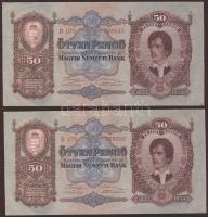 1932. 50P (2x) egymásutáni sorszámmal T:I,I-