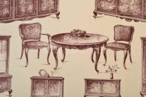 cca 1920 Bútor modellapok füzetben 14 oldal 43x27 cm