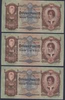 1932. 50P (3x) egymásutáni sorszámmal T:I,I-