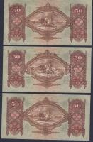 1932. 50P (3x) egymásutáni sorszámmal T:I,I-