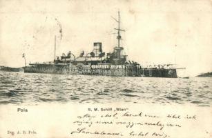 SMS Wien Osztrák-Magyar Monarch-osztályú partvédő páncélosa / K.u.K. Kriegsmarine, coastal defense ship (fa)