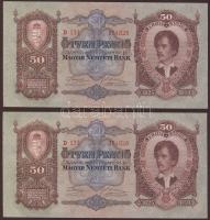 1932. 50P (2x) egymásutáni sorszámmal T:I