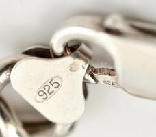 Ezüst(Ag) nagy szemű pancer karkötő, jelzett, h: 19,5 cm, nettó: 38,3 g