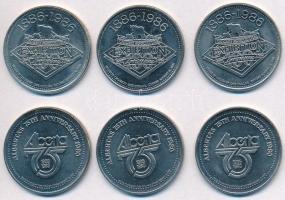 Kanada 1980-1986. "Calgary Stampede Dollar" 6db (2xklf) fém bárca T:2 Canada 1980-1986. &q...