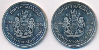 Kanada 1994. "Markham városa - Markham Kereskedelmi Bizottság" fém bárca 2$ értékben (2x) ...