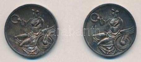 ~1970. "BKV Hűségérem ezüst fokozat" ezüstözött fém érem (2x) (36mm) T:2