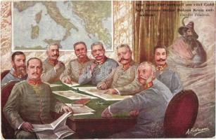 15 db RÉGI katonai művészlap, vegyes minőség / 15 pre-1945 military art postcards in mixed quality