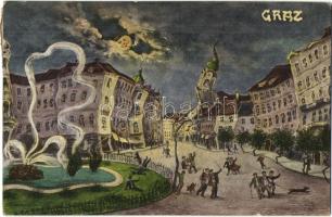 13 db RÉGI külföldi városképes lap érdekesebb darabokkal, vegyes minőség / 13 pre-1945 European town...