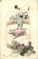 39 db RÉGI motívum képeslap főleg üdvözlő és folklór, vegyes minőség, sok lithoval / 39 pre-1945 mot...