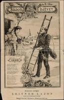 1899 Nagyvárad, kéményseprők újévi üdvözlő plakátja. Litográf plakát / 1899 Oradea chimneysweep New Years greetings poster, Litho, 26x40 cm