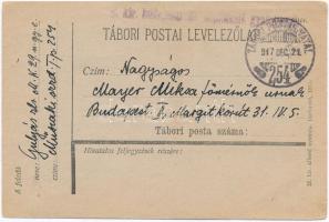 1917 Osztrák-magyar katona tornázik az orosz tisztek előtt. Első világháborús tábori posta képeslap,...