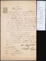 1857 Miskolc, adásvételi szerződés szőlőről, magyar nyelven, okmánybélyeggel