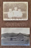 1915 A kárpátaljai Csorbadombi vasúti híd építkezése. A magyar vasúti mérnökök által készített látvá...