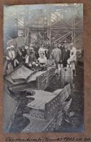1915 A kárpátaljai Csorbadombi vasúti híd építkezése. A magyar vasúti mérnökök által készített látvá...