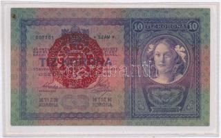 1904. 10K piros "MAGYARORSZÁG" felülbélyegzéssel, lezárt fóliatokban T:III