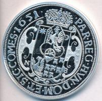 DN "Magyar tallérok utánveretben - II. Rákóczi György tallérja 1651" Ag emlékérem tanúsítv...