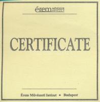 DN "Magyar tallérok utánveretben - Bocskai István tallérja 1605" Ag emlékérem tanúsítvánny...