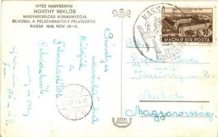 1938 Kassa, Kosice; bevonulás, Horthy Miklós, díszkapu / entry of the Hungarian troops, Horthy, deco...