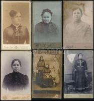 cca 1900-1925 Nőkről készült műtermi fotók, 20 db, 9x6 és 16x10 cm közötti méretekben