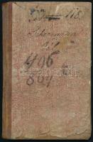 1847 Vándorkönyve egy lap híján teljesen betelve, sok település bélyegzésével / 1847 wander book with many stamps