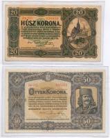 1920. 10K (2x) + 20K + 50K Orell Füssli Zürich mindegyik lezárt fóliatokban T:II-,III szép papír