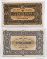 1920. 10K (2x) + 20K + 50K "Orell Füssli Zürich" mindegyik lezárt fóliatokban T:II-,III sz...