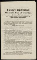 1866 Pénzügyi minstérium rendelete az arany és ezüst áruk finomtartalmának ellenőrzésére szolgáló törvény végrehajtása tárgyában. Rendelet és a "Dianás" jelzést bemutató képes melléklet.