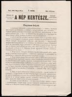 1864 A Nép kertésze c. újság induló száma + előfizetési ív