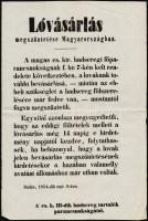 1854 Hirdetmény lóvásárlás megszüntetése tárgyában 24x34 cm
