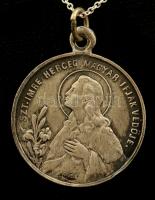 Ezüst(Ag) nyaklánc, Szent Imre ezüst(Ag) medállal, jelzett, h: 38 cm, nettó: 4,8 g