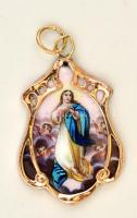 Szűz Mária zomáckép arany(Au) 14K kerettel, jelzett, 3,5x2 cm, bruttó: 4,1 g