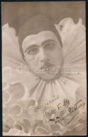 1920 Bohóc, fotólap, aláírt, 14×9 cm