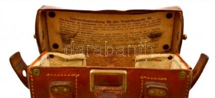 cca 1920 Sattlerger bőr távcsőtok szép állapotban / Vintage binocular holder