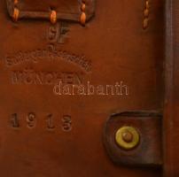 cca 1920 Sattlerger bőr távcsőtok szép állapotban / Vintage binocular holder