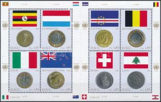 Tagállamok zászlói és pénzérméi kisív, Flags and coins of Member States mini sheet
