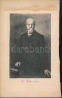 Jókai Mór (1825-1904) portréja, Horowitz Lipót festménye alapján készült heliogravűr, Jókai Mór autográf aláírásával, kis sérüléssel, 21x13 cm.