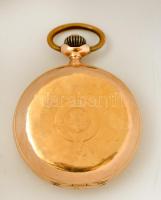 cca 1900 Korai IWC (JWC) 14K arany zsebóra, dupla fedelű. Jelzett tokkal, szerkezettel. Felhúzókoron...