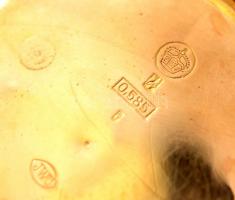 cca 1900 Korai IWC (JWC) 14K arany zsebóra, dupla fedelű. Jelzett tokkal, szerkezettel. Felhúzókoron...