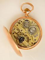 14K arany zsebóra,, sérült számlappal, működő szerkezettel. / 14 C gold pocket watch, with working m...
