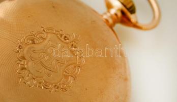 14K arany zsebóra,, sérült számlappal, működő szerkezettel. / 14 C gold pocket watch, with working m...