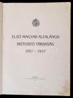 Első Magyar Általános Biztosító Társaság 1857-1907. Bp., 1908, Pallas. Díszes, kicsit kopott bőrköté...