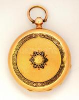 XIX. sz. eleje. Aquilles Lepin 18K arany női zsebóra, arany felhúzókulccsal, melyen geometrikus és t...